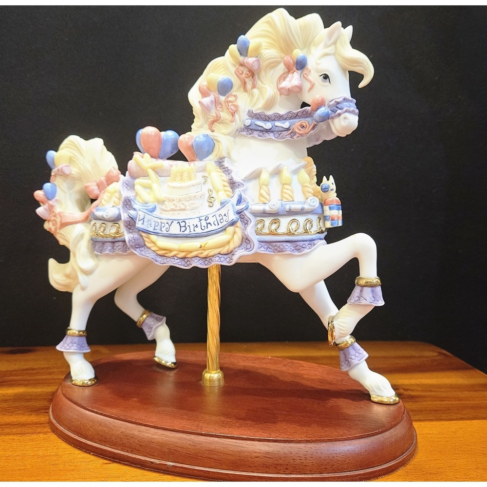 Lenox Birthday Carousel Horse 2001 Limited Edition Porcelain/Gold Accent Figure